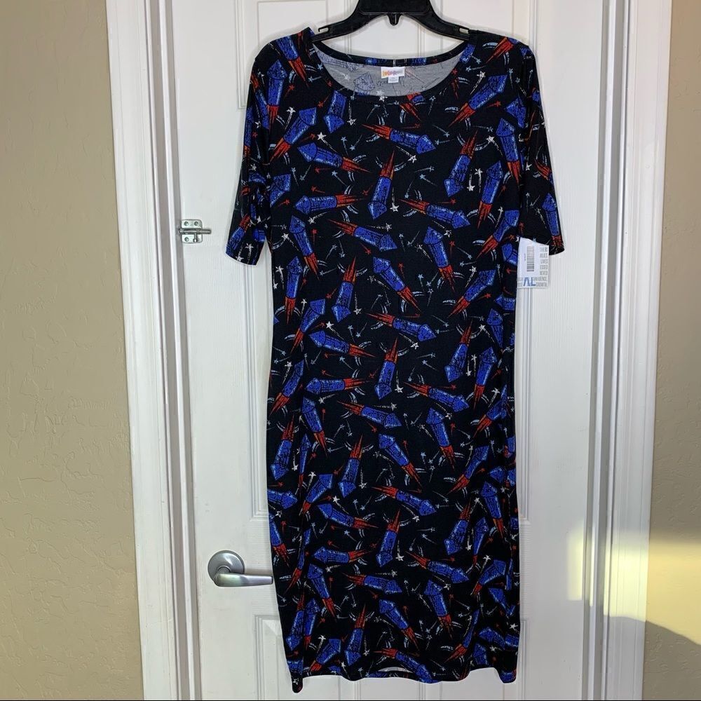 LuLaRoe Women's Julia, Size XL NWT, 4th Of July, Fireworks